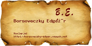 Borsoveczky Edgár névjegykártya